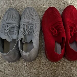 Stylish Red and Gray Women's Sneakers